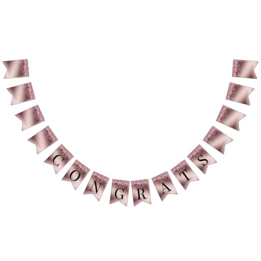 Roos Gold Glitter Drips Verrassingspensioen Vlaggetjes (Alle)