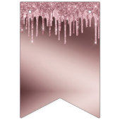 Roos Gold Glitter Drips Verrassingspensioen Vlaggetjes (Derde vlag)