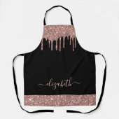 Roos Gold Glitter Drivers Monogram zwart Schort (Voorkant)