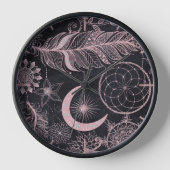 Roos Gold Glitter Drocatcher Feathers Mandala (Voorkant)