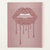 Roos Gold Glitter Druppelende Lippen Make-up Afspr Planner (Achterkant)