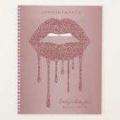 Roos Gold Glitter Druppelende Lippen Make-up Afspr Planner (Voorkant)