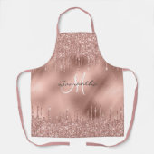 Roos Gold Glitter druppels Metallic Folie geperson Schort (Voorkant)