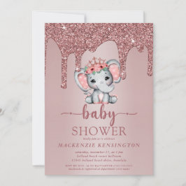 Roos Gold Glitter druppelt luchtig babymeisje uit Kaart