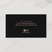 Roos Gold Glitter druppelt op Trendy Marble Beauty Visitekaartje (Achterkant)