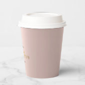 Roos Gold Glitter druppelt roze flamingo Baby show Papieren Bekers (Links)