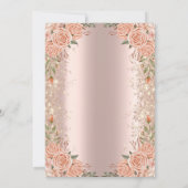 Roos Gold Glitter Dust Brunch Roos Vrijgezellenfee Kaart (Achterkant)