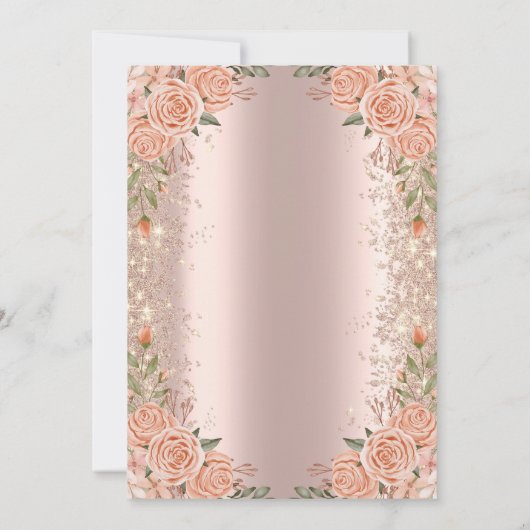 Roos Gold Glitter Dust Brunch Roos Vrijgezellenfee Kaart (Achterkant)