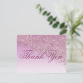 Roos Gold Glitter Dusty Pink Shades Hartelijk dank Briefkaart (Staand voorkant)