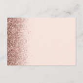 Roos Gold Glitter Edge Blush Roze Bruiloft Details Informatiekaartje (Achterkant)