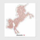 Roos Gold Glitter Eenhoorn  Paard Sparkle Sticker (Vel)