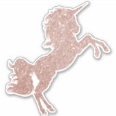 Roos Gold Glitter Eenhoorn  Paard Sparkle Sticker (Voorkant)