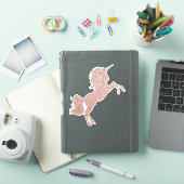 Roos Gold Glitter Eenhoorn  Paard Sparkle Sticker (iPad Cover)