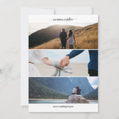 Roos Gold Glitter Effect Chic Script Photo Weddens Save The Date (Achterkant)