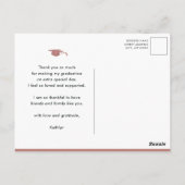 Roos Gold Glitter Elegant Afstuderen Hartelijk dan Briefkaart (Achterkant)