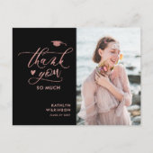 Roos Gold Glitter Elegant Afstuderen Hartelijk dan Briefkaart (Voorkant)