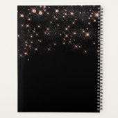 Roos Gold Glitter Elegant Glamoureus modern script Planner (Achterkant)