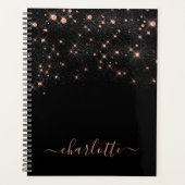 Roos Gold Glitter Elegant Glamoureus modern script Planner (Voorkant)
