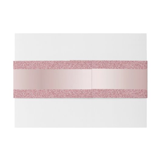 Roos Gold Glitter Elegant Handgeschreven Script-te Uitnodigingen Wikkel (Achterkant Voorbeeld)