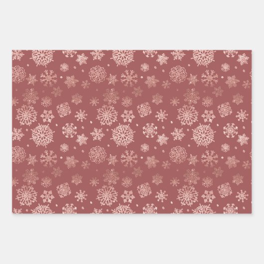 Roos Gold Glitter Elegant Kerstcadeau Inpakpapier Vel (Voorkant 2)