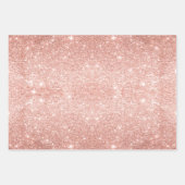 Roos Gold Glitter Elegant Kerstcadeau Inpakpapier Vel (Voorkant)
