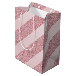 Roos Gold Glitter Elegant Modern Trendy Sjabloon Medium Cadeauzakje
