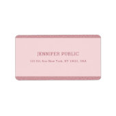 Roos Gold Glitter Elegant Moderne Sjabloon Etiket (Voorkant)