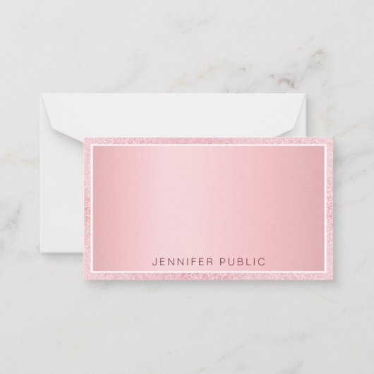 Roos Gold Glitter Elegant Persoonlijke Sjabloon (Achterkant)