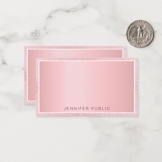 Roos Gold Glitter Elegant Persoonlijke Sjabloon (Voorkant / Achterkant in situ)