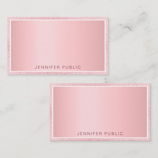 Roos Gold Glitter Elegant Persoonlijke Sjabloon (Voorkant / Achterkant)