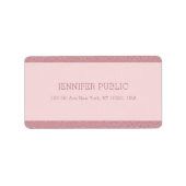 Roos Gold Glitter Elegant Professional Modern Etiket (Voorkant)