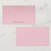 Roos Gold Glitter Elegant Sjabloon Handgeschreven (Voorkant / Achterkant)