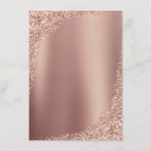 Roos Gold Glitter Elegant Wedding Reception Informatiekaartje (Achterkant)