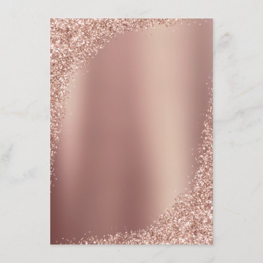 Roos Gold Glitter Elegant Wedding Reception Informatiekaartje (Achterkant)