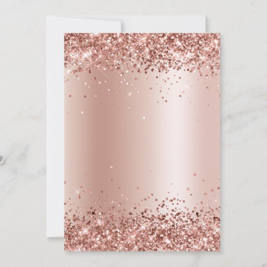 Roos Gold Glitter en Blush Gradiënt Kaart (Achterkant)