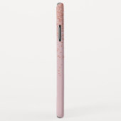 Roos Gold Glitter en Blush Pink Monogrammed Case-Mate iPhone Case (Achterkant/rechts)