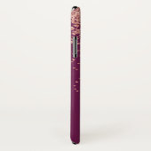 Roos Gold Glitter en Bourgogne Monogrammed Case-Mate iPhone Case (Achterkant / rechts)