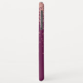 Roos Gold Glitter en Bourgogne Monogrammed Case-Mate iPhone Case (Achterkant/links)