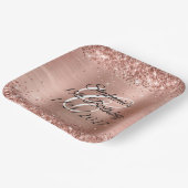 Roos Gold Glitter en Folie 15e verjaardag Papieren Bordje (Gebogen)