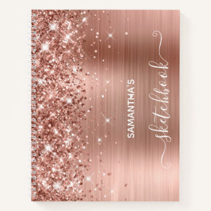Roos Gold Glitter en Folie Girly Sketchbook Notitieboek