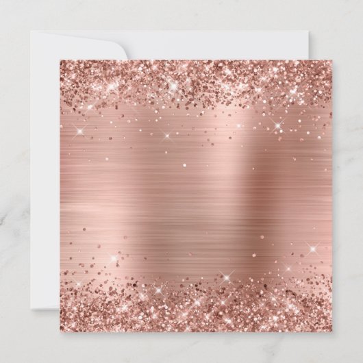 Roos Gold Glitter en Folie Glam 40e verjaardag Kaart (Achterkant)