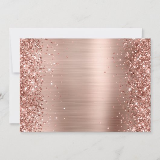 Roos Gold Glitter en Folie Moederdag Brunch Kaart (Achterkant)