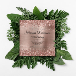 Roos Gold Glitter en Folie Monogram 75e verjaardag Kaart