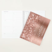 Roos Gold Glitter en Folie Swash Handtekening Planner (Display)