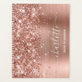 Roos Gold Glitter en Folie Swash Handtekening Planner (Voorkant)