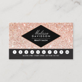 Roos Gold Glitter en Glamour Salon Loyalty Kaart