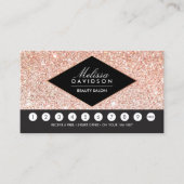 Roos Gold Glitter en Glamour Salon Loyalty Kaart (Voorkant)