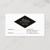 Roos Gold Glitter en Glamour Verwijzing Kaart (Achterkant)