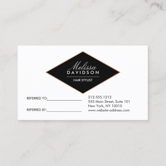 Roos Gold Glitter en Glamour Verwijzing Kaart (Achterkant)