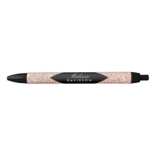 Roos Gold Glitter en Glamour Zwarte Inkt Pen
